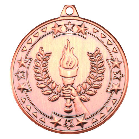 Victory Torch 'tri Star' Medal - Bronze 2in (50mm)