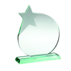 Jade Glass Circle With Frosted Star (10mm Thick) - 9.75in (248mm)