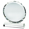 Clear Glass Circle With Faceted Edge On Base  (25mm Thick) - 8in (203mm)