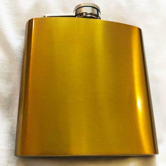 6oz Hip Flask Antique Gold