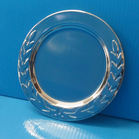 Silver salver laurel edged 4"