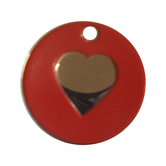 Enamelled Heart Pet Tags 25 mm