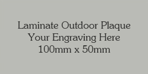 Silver/grey Colour Outdoor Laminate Plaque 100mm x 50mm