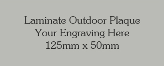 Silver/grey Colour Outdoor Laminate Plaque 125mm x 50mm