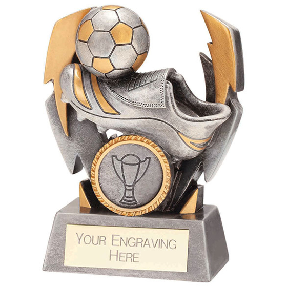 Flashbolt Football Resin Award Silver 100mm