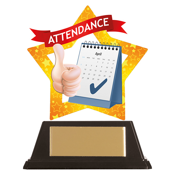 Mini-Star Attendance Acrylic Plaque 100mm