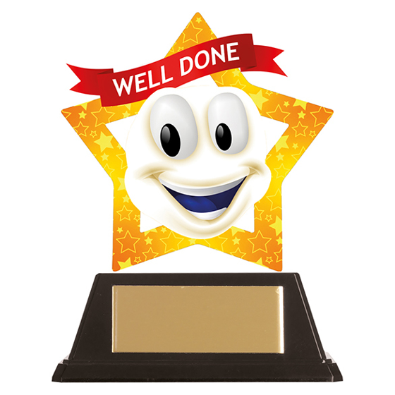 Mini-Star Well Done Smile Acrylic Plaque 100mm