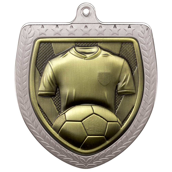 Picture of Cobra Football Shirt & Ball Shield Medal Silver 75mm