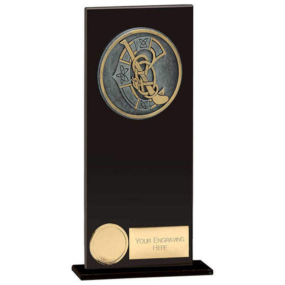 Picture of Euphoria Hero GAA Camogie Glass Award Jet Black 200mm