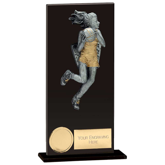 Picture of Euphoria Hero Netball Glass Award Jet Black 180mm