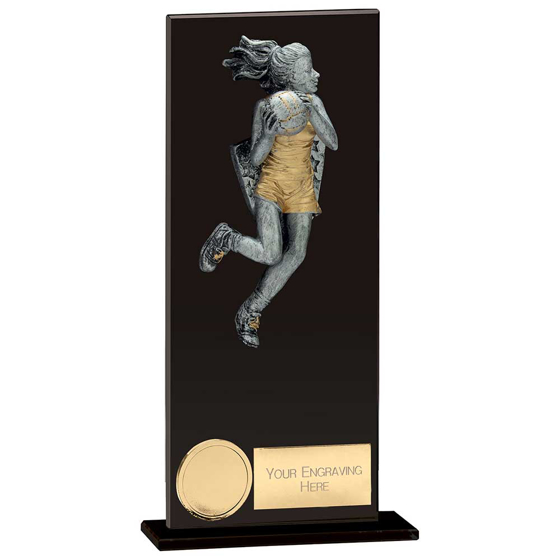 Picture of Euphoria Hero Netball Glass Award Jet Black 200mm