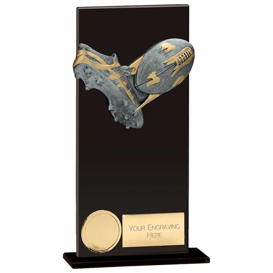 Picture of Euphoria Hero Rugby Glass Award Jet Black 180mm