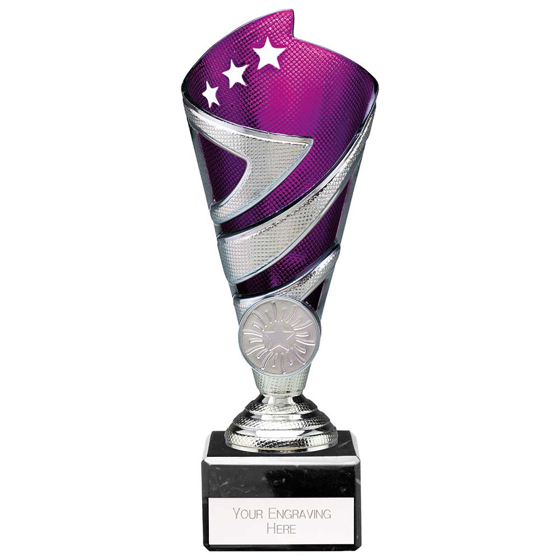 Picture of Hurricane Multisport Plastic Cup Silver & Purple 185mm