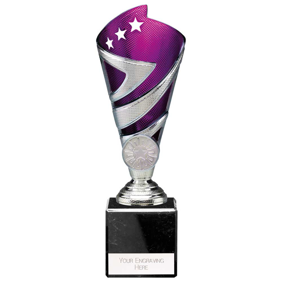 Picture of Hurricane Multisport Plastic Cup Silver & Purple 195mm