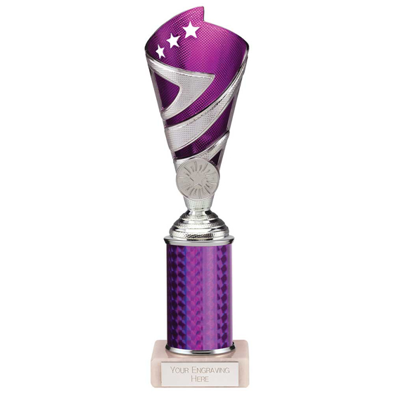 Picture of Hurricane Multisport Plastic Tube Cup Silver & Purple 245mm