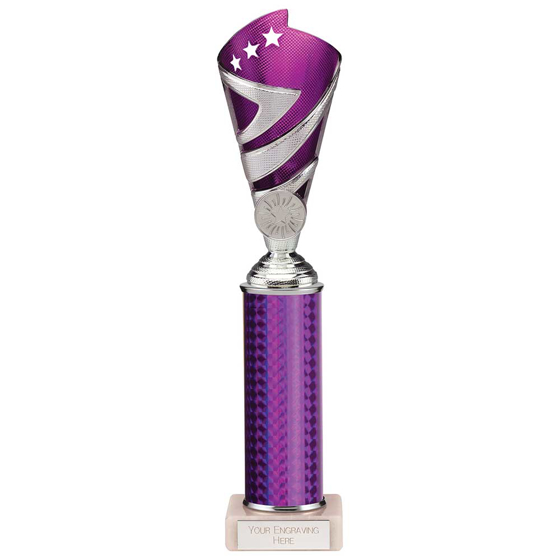 Picture of Hurricane Multisport Plastic Tube Cup Silver & Purple 295mm