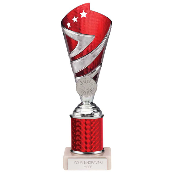 Picture of Hurricane Multisport Plastic Tube Cup Silver & Red 220mm