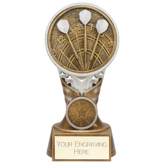 Picture of Ikon Tower Darts Award Antique Silver & Gold 150mm