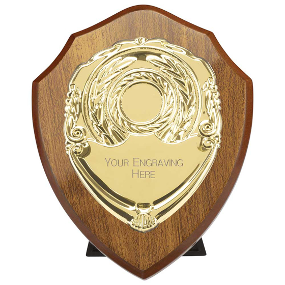 Picture of Reward Shield & Front Walnut & Gold 175mm