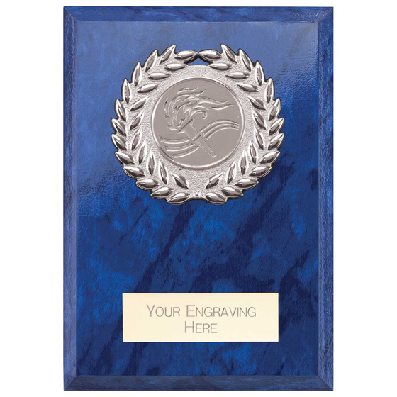 Picture of Reward Wreath Plaque Azure Blue 100x75mm