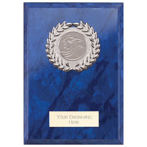 Picture of Reward Wreath Plaque Azure Blue 125x90mm