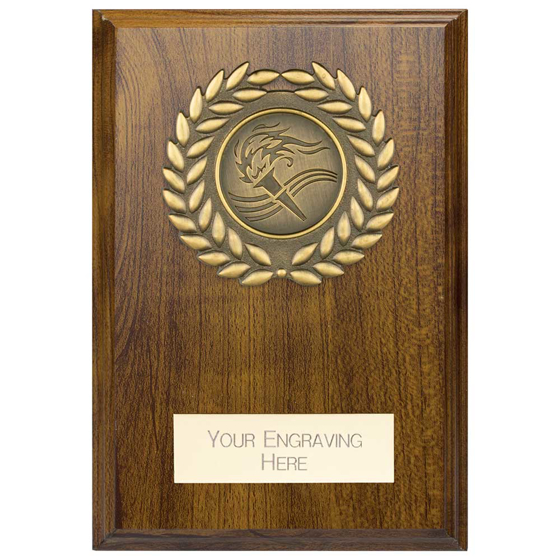 Picture of Reward Wreath Plaque Walnut 100x75mm