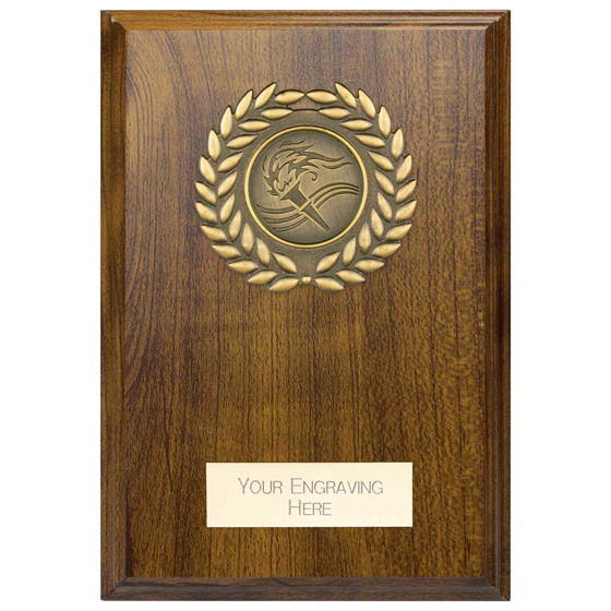 Picture of Reward Wreath Plaque Walnut 125x90mm