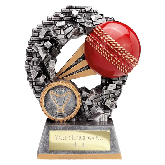 Picture of Blast Out Cricket Award Antique Silver 120mm