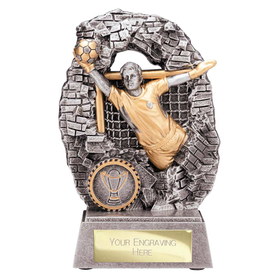 Picture of Blast Out Football Goalkeeper Award Antique Silver & Gold  160mm