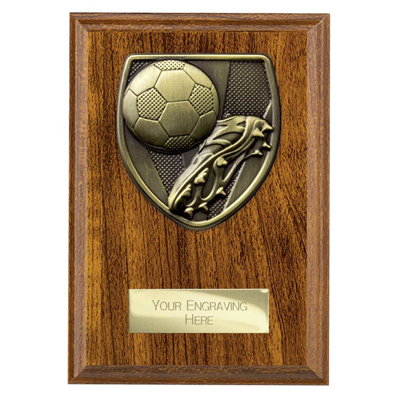 Picture of Cobra Plaque Football Boot & Ball Award Walnut 150mm