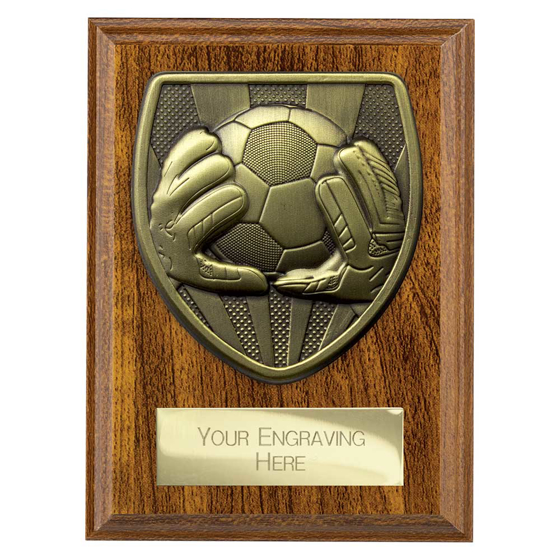 Picture of Cobra Plaque Football Goal Keeper Award Walnut 125mm