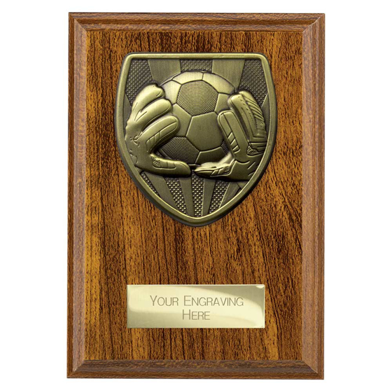 Picture of Cobra Plaque Football Goal Keeper Award Walnut 150mm