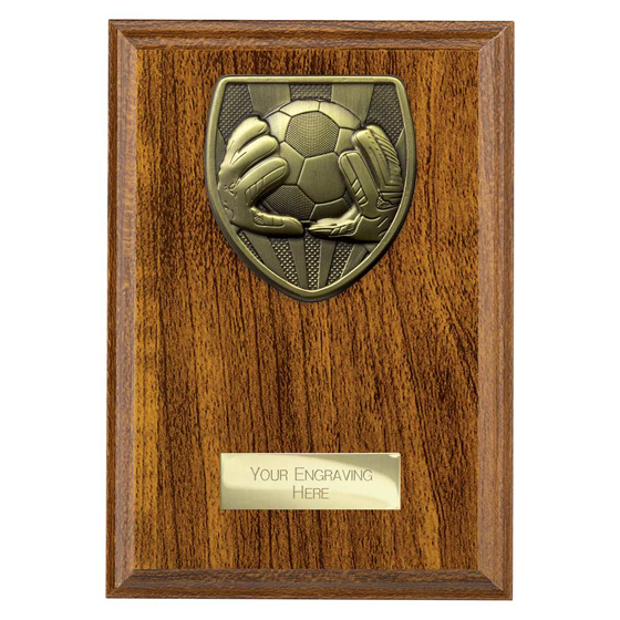 Picture of Cobra Plaque Football Goal Keeper Award Walnut 175mm