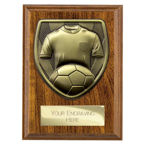 Picture of Cobra Plaque Football Shirt & Ball Award Walnut 125mm