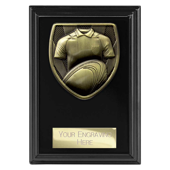 Picture of Cobra Plaque Rugby Shirt & Ball Award Epic Black 125mm