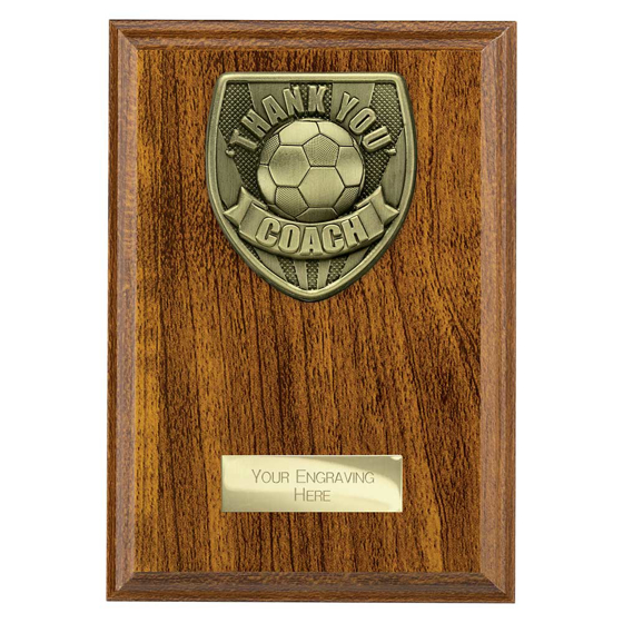 Picture of Cobra Plaque Thank you Coach Award Walnut 175mm