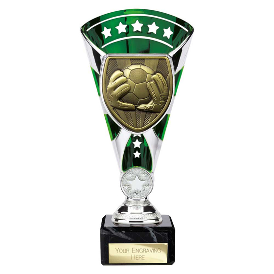 Picture of Cobra Star Cup Football Goal Keeper Silver & Green 210mm