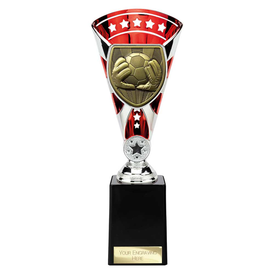 Picture of Cobra Star Cup Football Goal Keeper Silver & Red 255mm