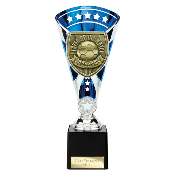 Picture of Cobra Star Cup Player of Match Silver & Blue 230mm