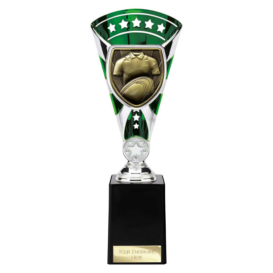 Picture of Cobra Star Cup Rugby Shirt & Ball Silver & Green 255mm