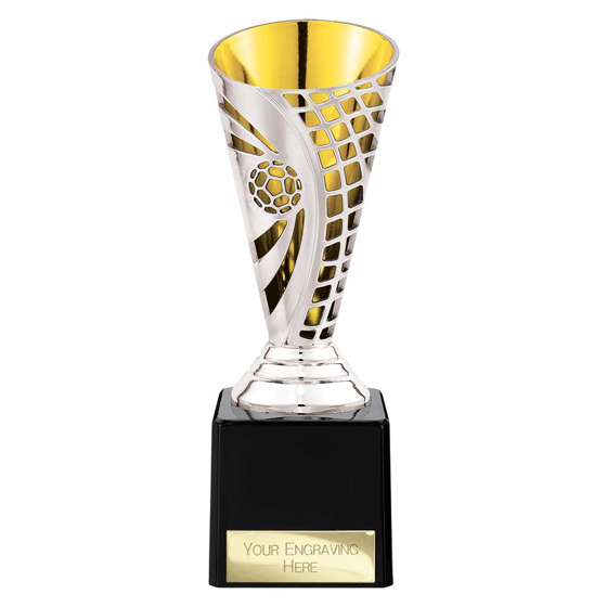 Picture of Defender Football Trophy Cup Silver & Gold 170mm