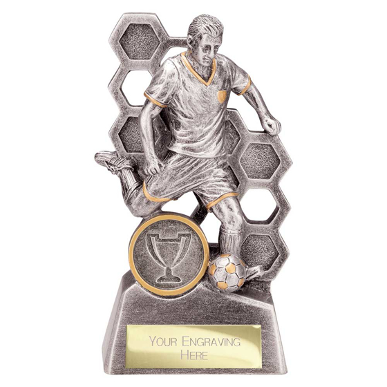 Picture of Dynamo Male Football Award Antique Silver & Gold 130mm