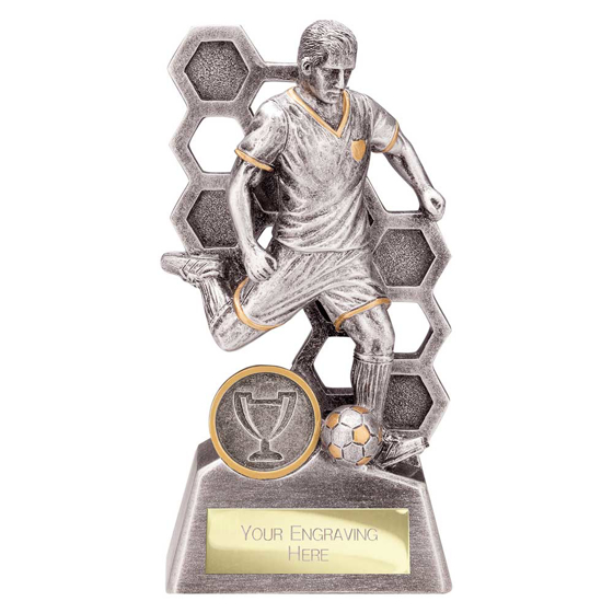 Picture of Dynamo Male Football Award Antique Silver & Gold 150mm