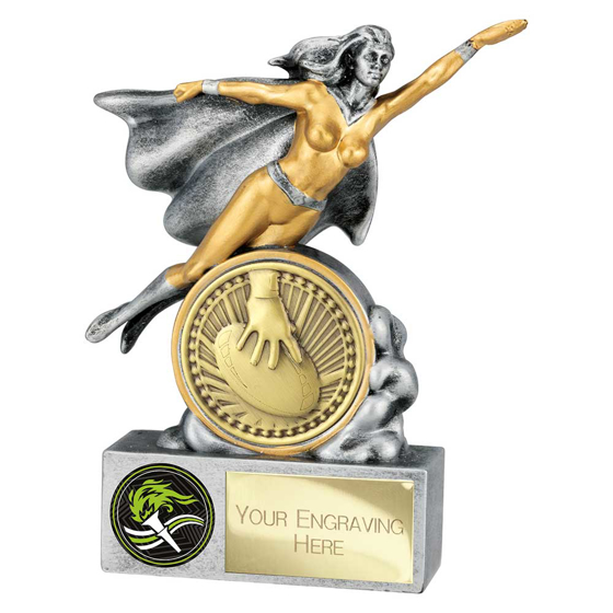 Picture of Hero Female Rugby Award Antique Silver 140mm