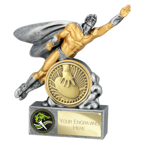 Picture of Hero Male Rugby Award Antique Silver 140mm