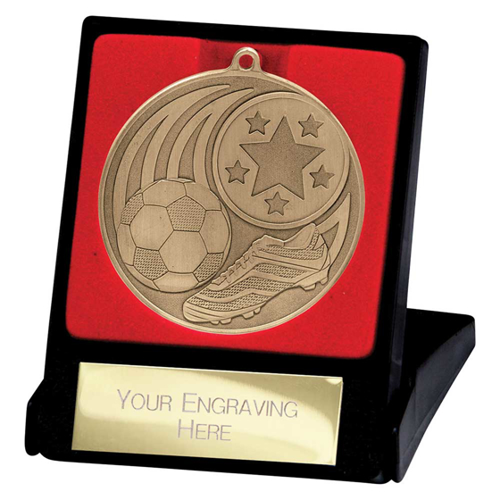 Picture of Iconic Football Medal & Box Gold 55mm