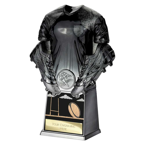 Picture of Invincible Rugby Shirt Heavyweight Award Black & Gunmetal 190mm