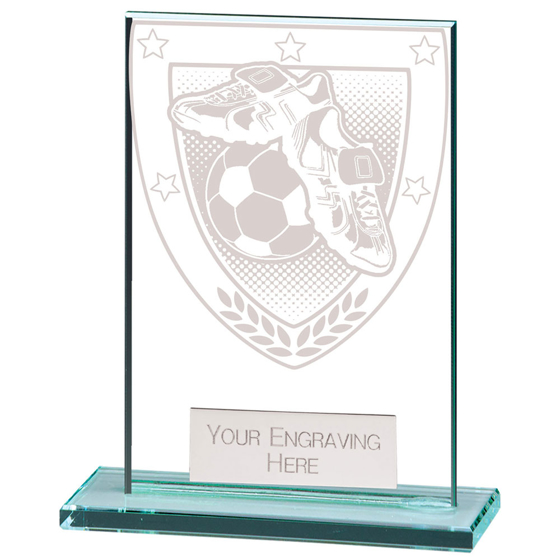 Picture of Millennium Football Boot & Ball Jade Glass Award 80mm