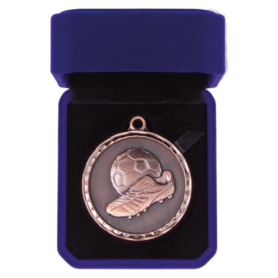 Picture of Power Boot Football Medal Box Antique Bronze 50mm