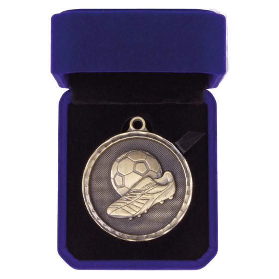 Picture of Power Boot Football Medal Box Antique Gold 50mm